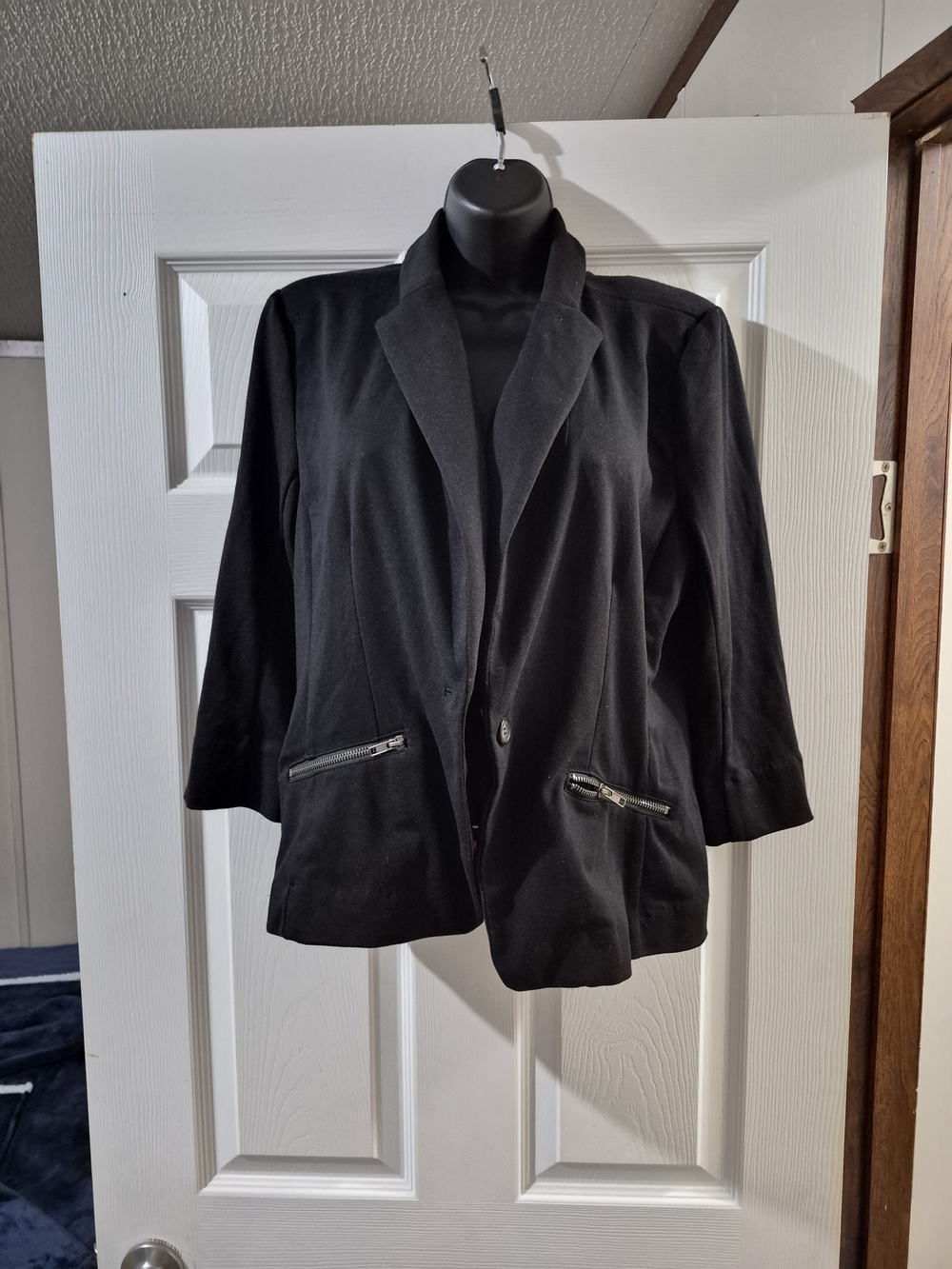 Christian Siriano Black Zipper-Pocket Blazer